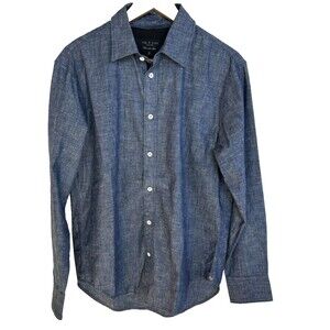 Rag and Bone Japanese Chambray Indigo Dyed  Denim Shirt Fit 3 Size S NEW